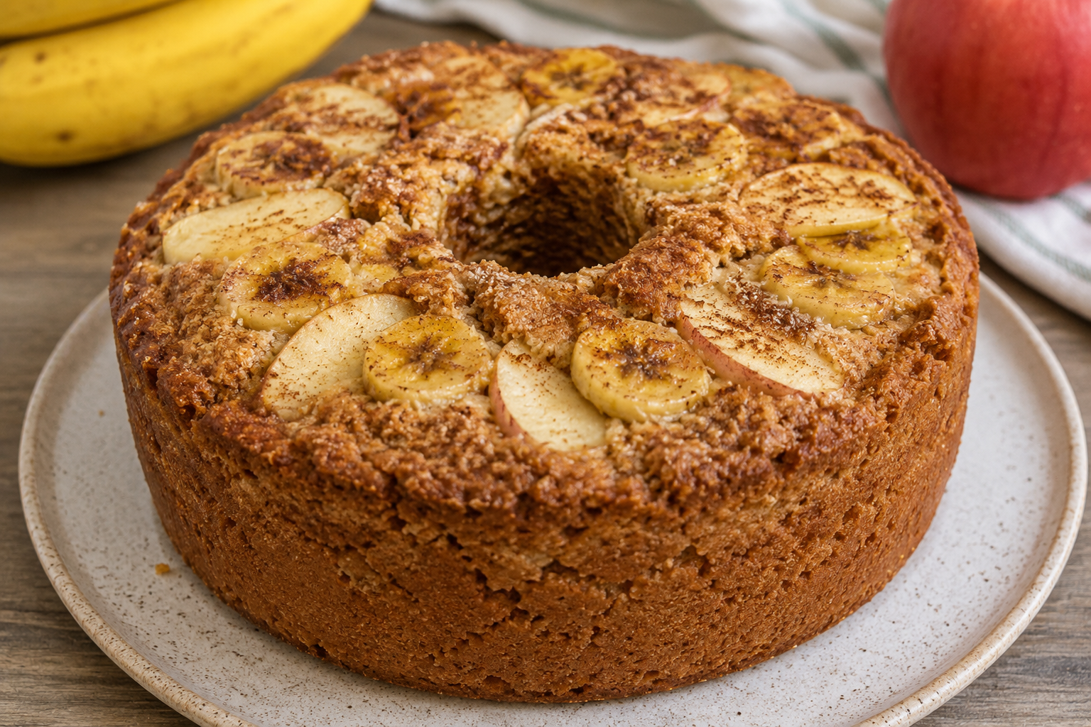 O Incrível Bolo de Maçã com Banana Fit Que Perfuma A Casa Toda – Zero Açúcar, Super Húmido E Irresistível!