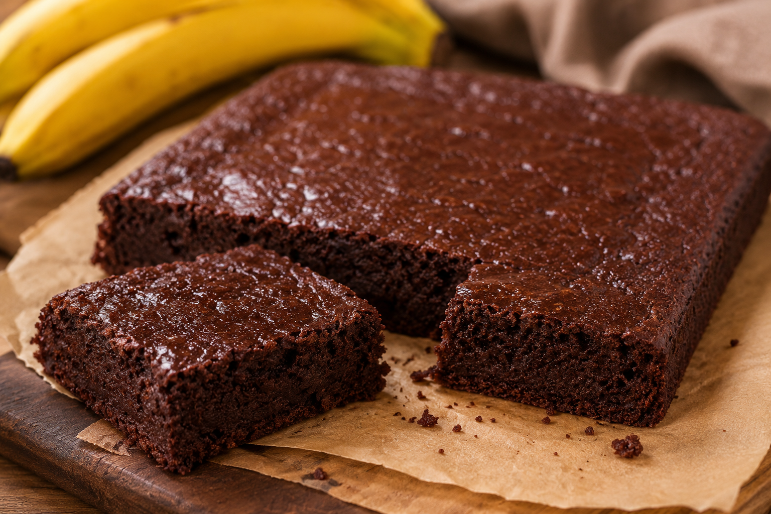 BROWNIE FIT DE BANANA QUE FICA MOLHADINHO: Esqueça Tudo O Que Sabe Sobre Brownies Saudáveis, Este Vai Te Surpreender!
