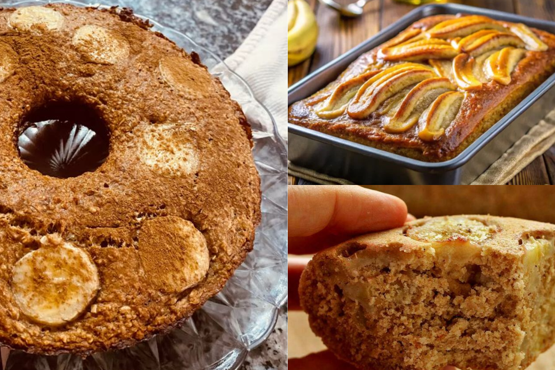 Fiz esse bolo de banana sem farinha de trigo e toda a família pediu bis