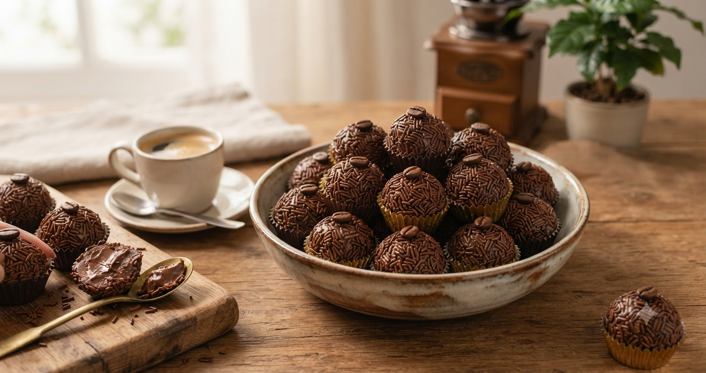 BRIGADEIRO FIT DE CAFÉ! Feito com Apenas 3 Ingredientes, Sem Fogo e Vai Arrasar na Sua Dieta!