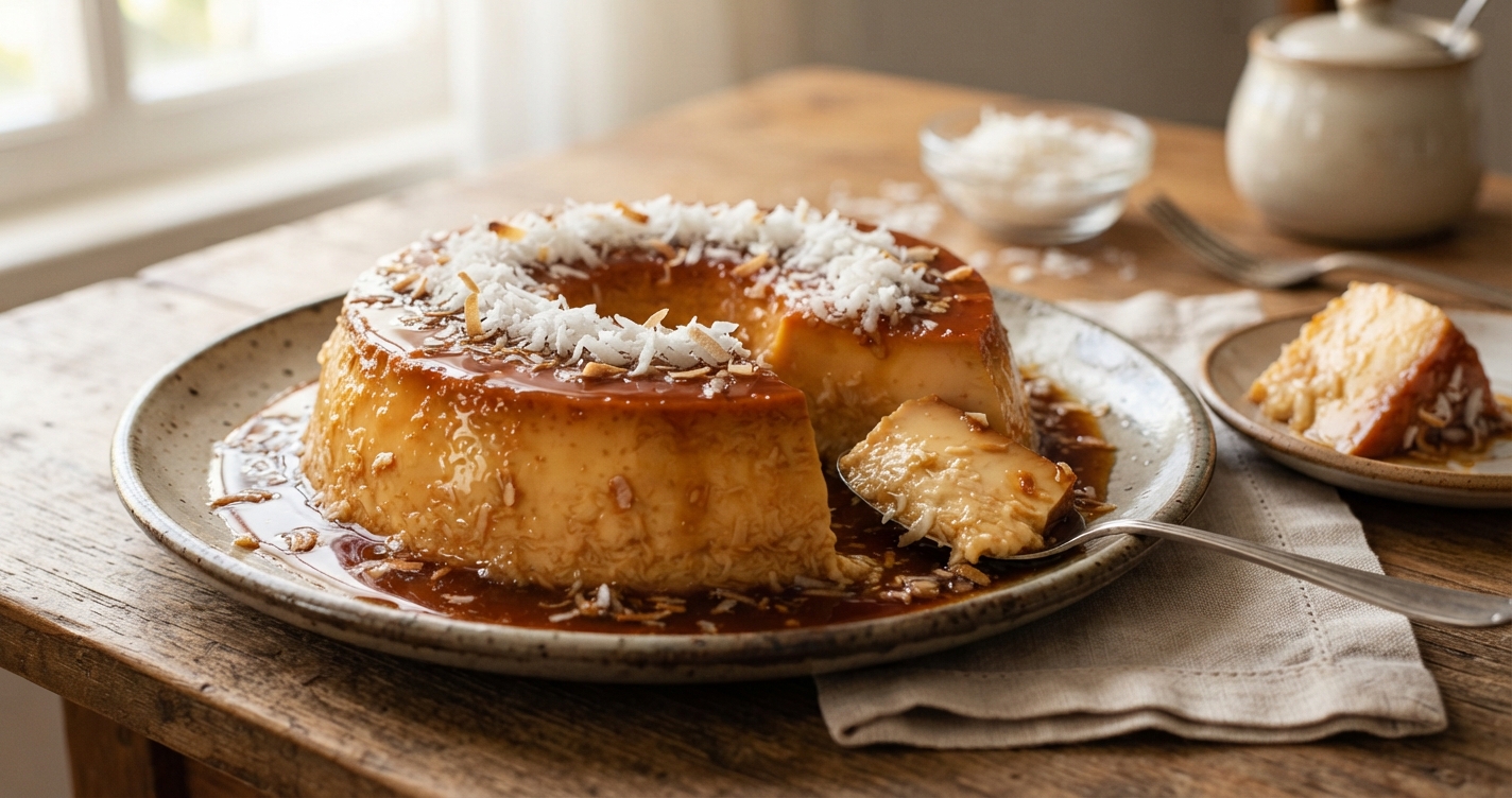 Queijocada: pudim de forno de queijo com cocada