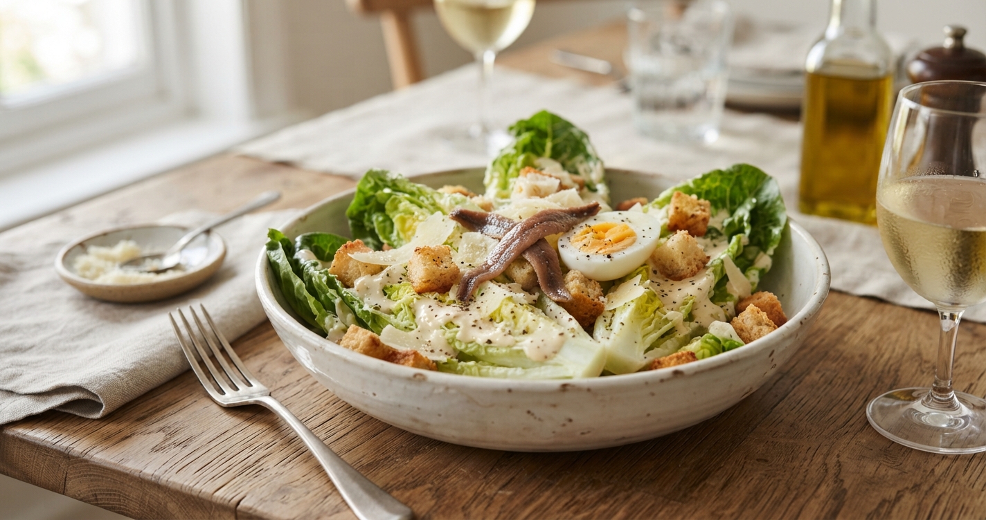 Salada Caesar Cremosa: Receita Fácil, Leve e Cheia de Sabor
